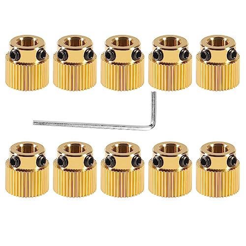 DIANN 10pcs 40 Teeth Extruder Drive Gear Wheel Brass