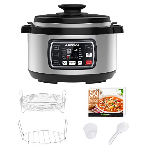 GoWISE USA GW22708 Ovate 8.5-Qt 12-in-1 Electric Pressure Cooker Oval