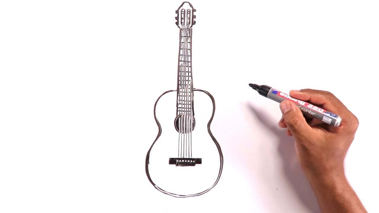 How To Draw An Acoustic Guitar