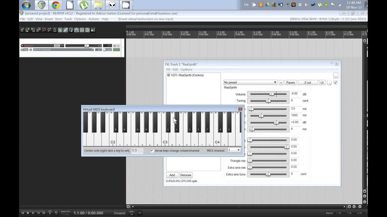 How To Use A MIDI Keyboard In Reaper