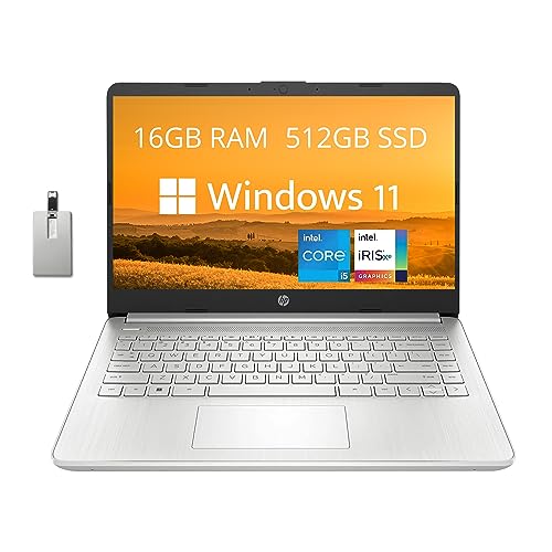HP 2022 14" HD Laptop with Intel Core i5, 16GB RAM, and Windows 11