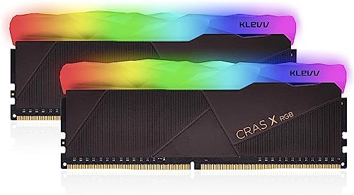 KLEVV CRAS X RGB DDR4 16GB (2x8GB) 3200MHz CL16 1.35V Gaming Desktop Ram Memory SK Hynix Chip XMP 2.0 Ready (KD48GU880-32A160X)