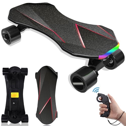 KoveYzao Electric Skateboards - Dual Driven Modes, Colorful Light, Max Speed 12.5MPH