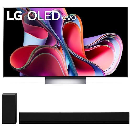 LG OLED evo G3 65 Inch 4K Smart TV Bundle with High Res Audio Soundbar