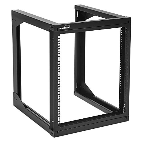 NavePoint 12U Server Rack with Swing Gate - Wall Mount Rack for IT Equipment - Black