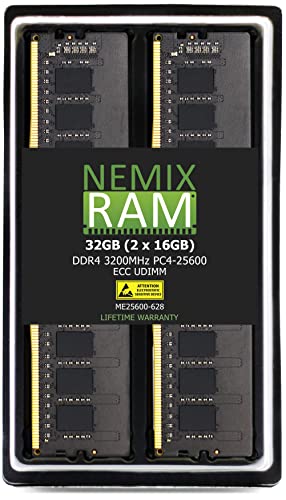 NEMIX RAM 32GB DDR4-3200 ECC Unbuffered Server Memory