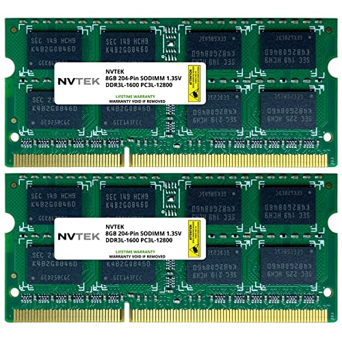 NVTEK DDR3L-1600 PC3-12800 SODIMM Laptop RAM Memory Upgrade