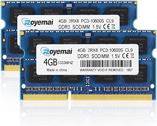 PC3-10600 DDR3 1333 8GB Kit (2x4GB) RAM PC3 10600S 1333MHZ 2Rx8 204-pin 1.5v 4GB Memory Upgrade