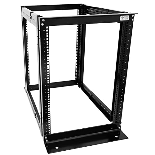 Raising Electronics Server Rack 4 Post Open Rack Frame Rack Enclosure 19 Inch Adjustable Depth Cold Rolled Steel（15U,36 Inch Height）