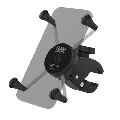 RAM MOUNTS X-Grip Large Phone Mount with Low-Profile RAM Tough-Claw RAM-HOL-UN10-400-2U for Rails 0.625" to 1.14" in Diameter