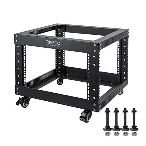 RIVECO 6U Open Frame Server Rack with Wheels