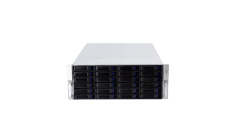 RROYJJ 4U Rackmount Server Case with 24 Hot-Swappable Drive Bays