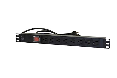 Slim Rack Mount PDU Power Strip with 8 Outlets