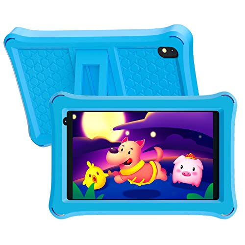 Tablet for Kids, 8 inch Kids Tablet 2GB RAM 32GB ROM Android 11 Tablets IPS Touch Screen 1280x800, Iwawa & Parent Control Toddler Tablet, WiFi, Dual Camera, 4300mAh Battery, Shockproof Case, Blue