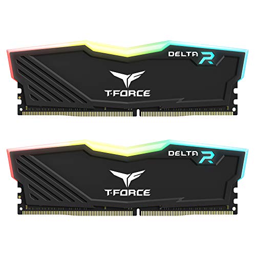 TEAMGROUP T-Force Delta RGB DDR4 32GB (2x16GB) 3200MHz (PC4-25600) CL16 Desktop Memory Module Ram TF3D432G3200HC16FDC01 - Black