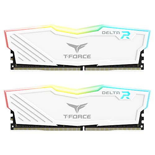 TEAMGROUP T-Force Delta RGB DDR4 16GB (2x8GB) 4000MHz (PC4 32000) CL18 Desktop Gaming Memory Module Ram White