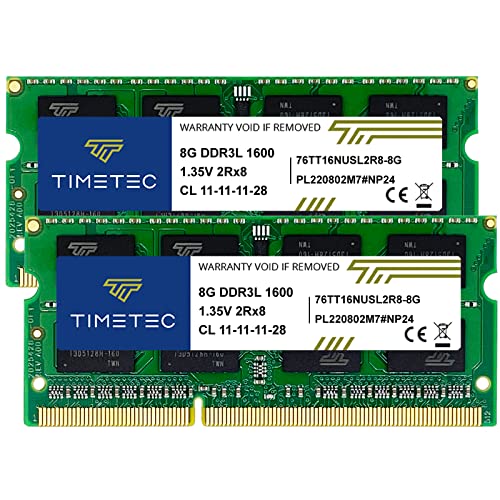 Timetec 16GB DDR3L / DDR3 1600MHz PC3L-12800 / PC3-12800 Memory RAM Upgrade