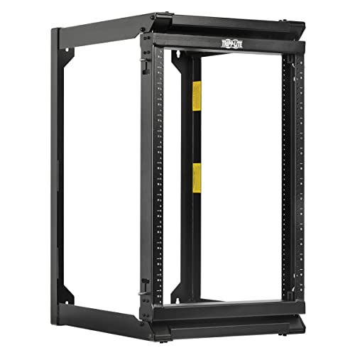 Tripp Lite 16U Wall-Mount Open Frame Server Rack Enclosure, 2-Post, Hinged Front, Heavy-Duty Steel, 12-24 Threaded & Numbered Mounting Holes, 5-Year Warranty (SRWO16US)