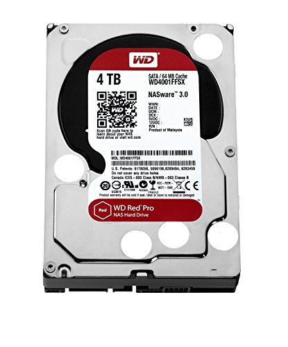 WD Red Pro 4TB NAS HDD - 7200 RPM SATA 6Gb/s 64MB Cache