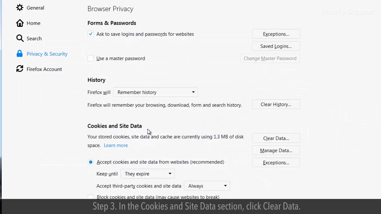 How To Clear Cache And Cookies On Firefox