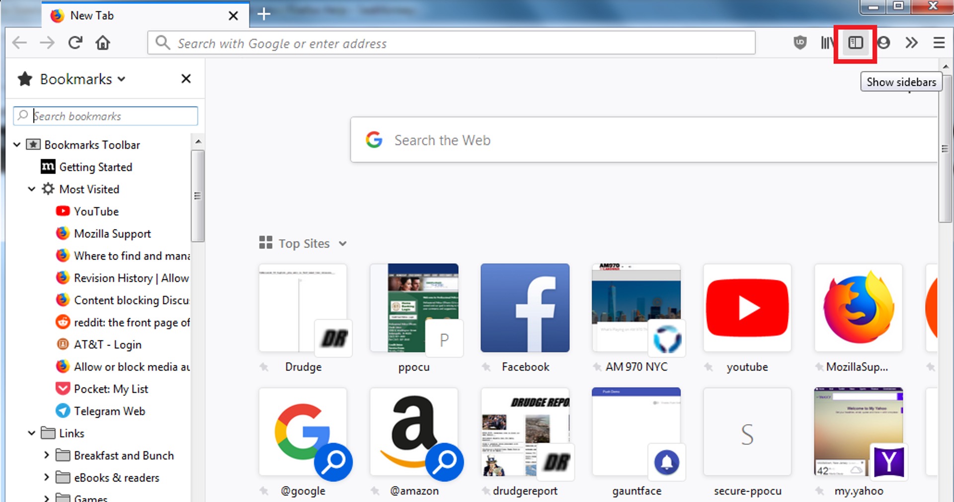 How To Show The Bookmarks Toolbar In Firefox