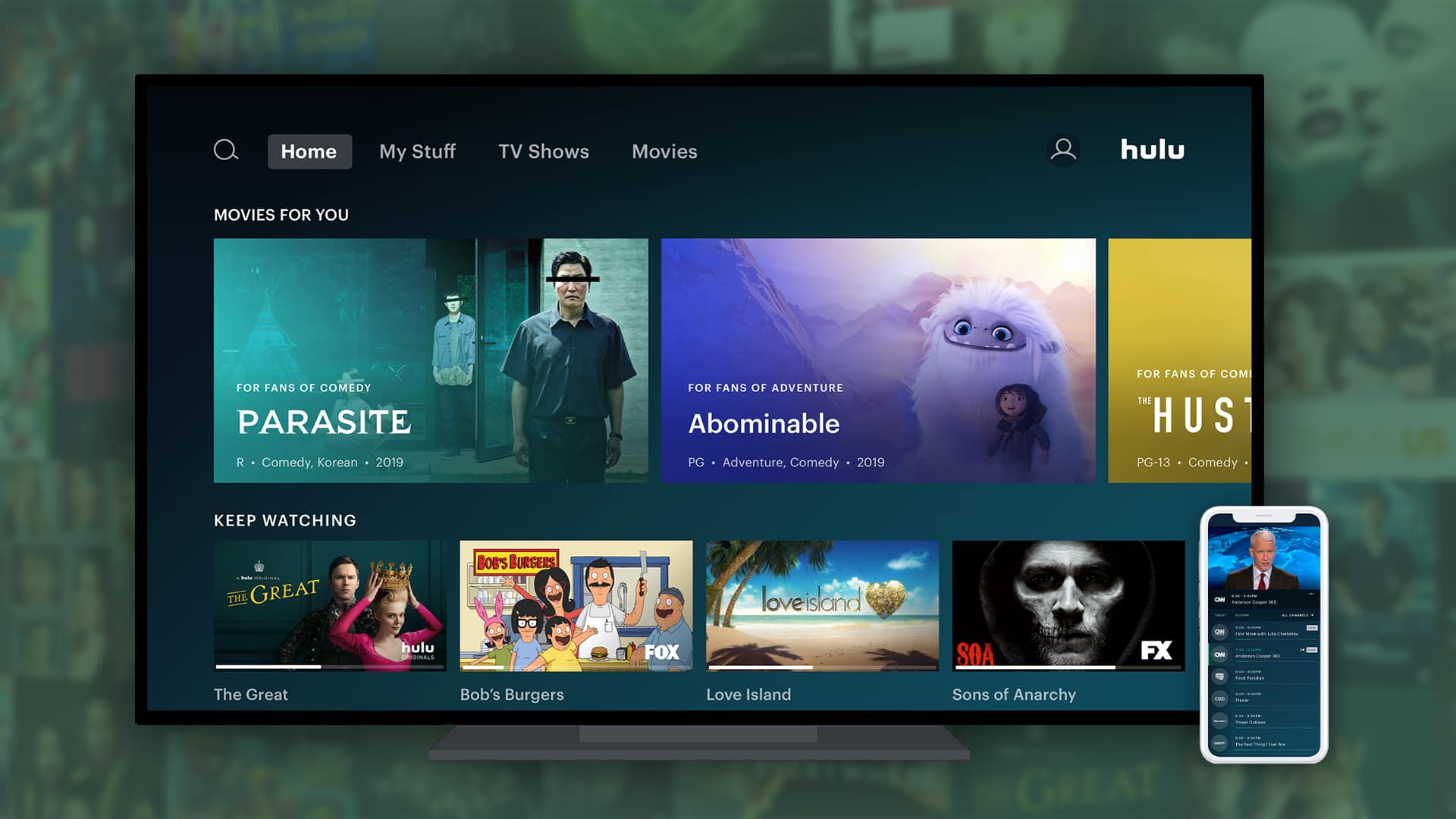 hulu-streaming-extravaganza-phone-to-tv-guide