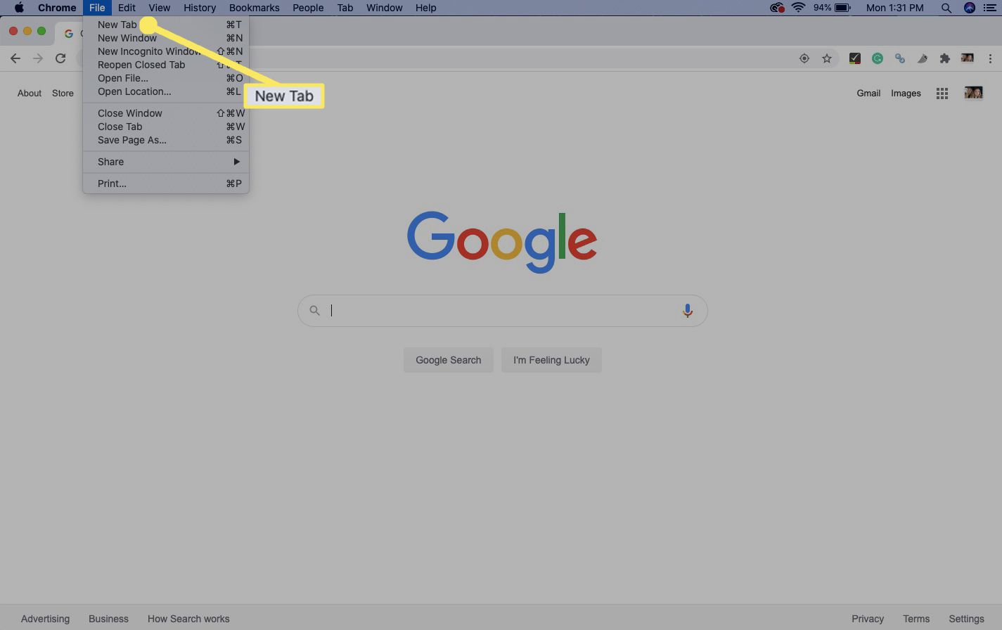 chrome open url in new tab javascript