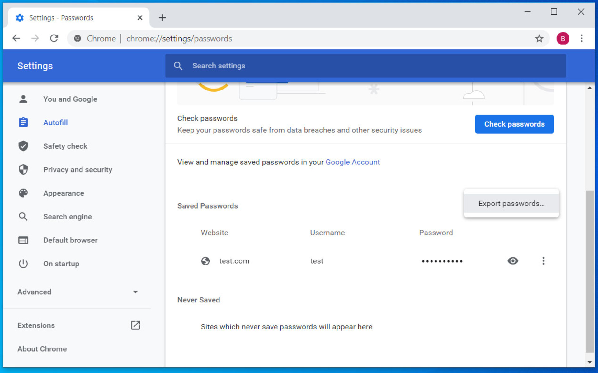 How To Backup Passwords In Chrome