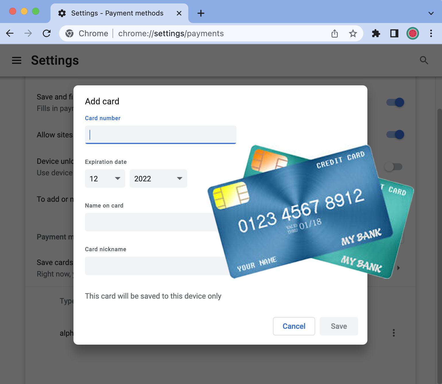 How To Check Saved Credit Cards On Chrome