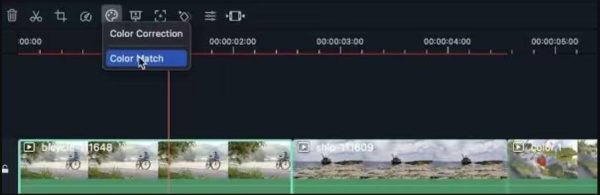 using color match tool to match colors in filmora