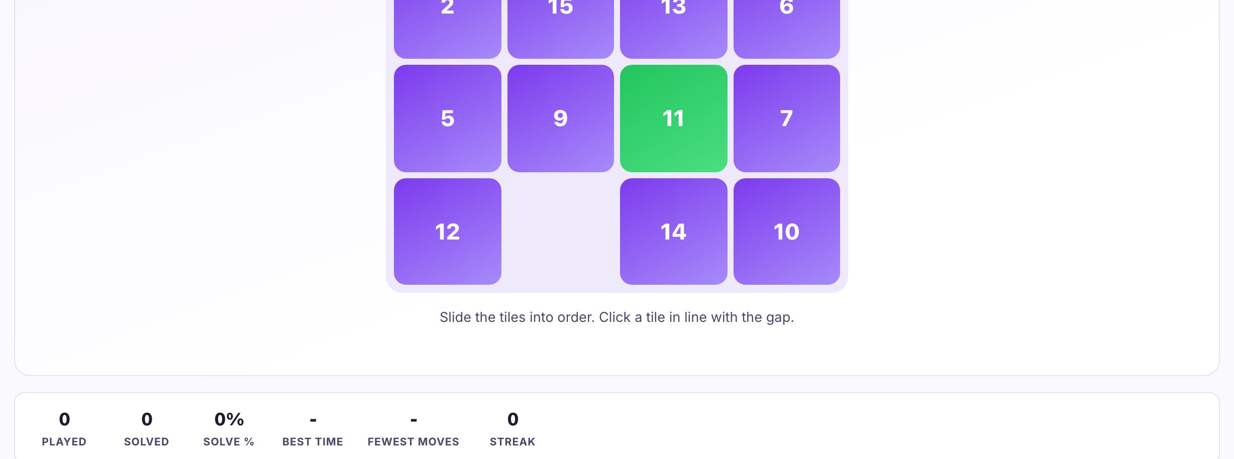 Slide Puzzles, Nonograms and Lights Out being played at puzzle.now in a browser